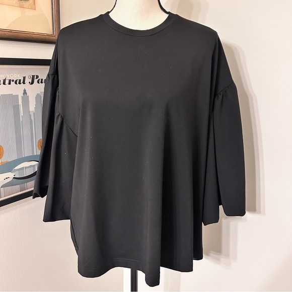 COS Black Oversized Boxy Long Sleeve Tee SZ M - Picture 1 of 5